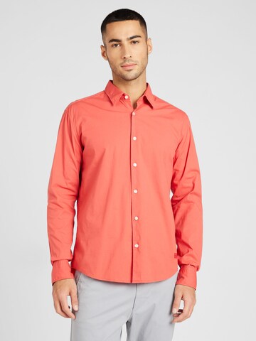 Coupe slim Chemise 'Ermo' HUGO en rouge : devant