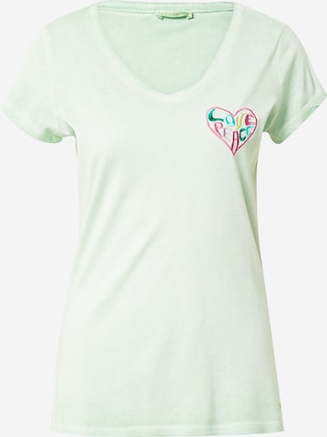 Key Largo Тениска 'Heartbeat' в зелено: отпред