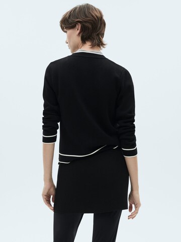 MANGO Knit cardigan 'Comu' in Black