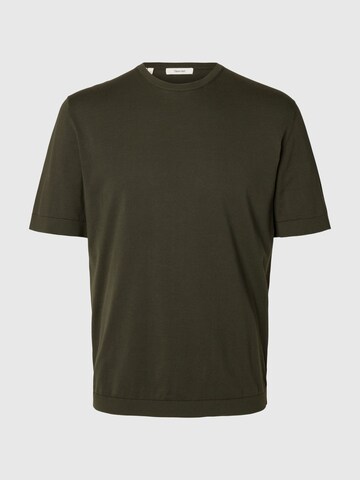 T-Shirt 'SLHTorino' SELECTED en vert