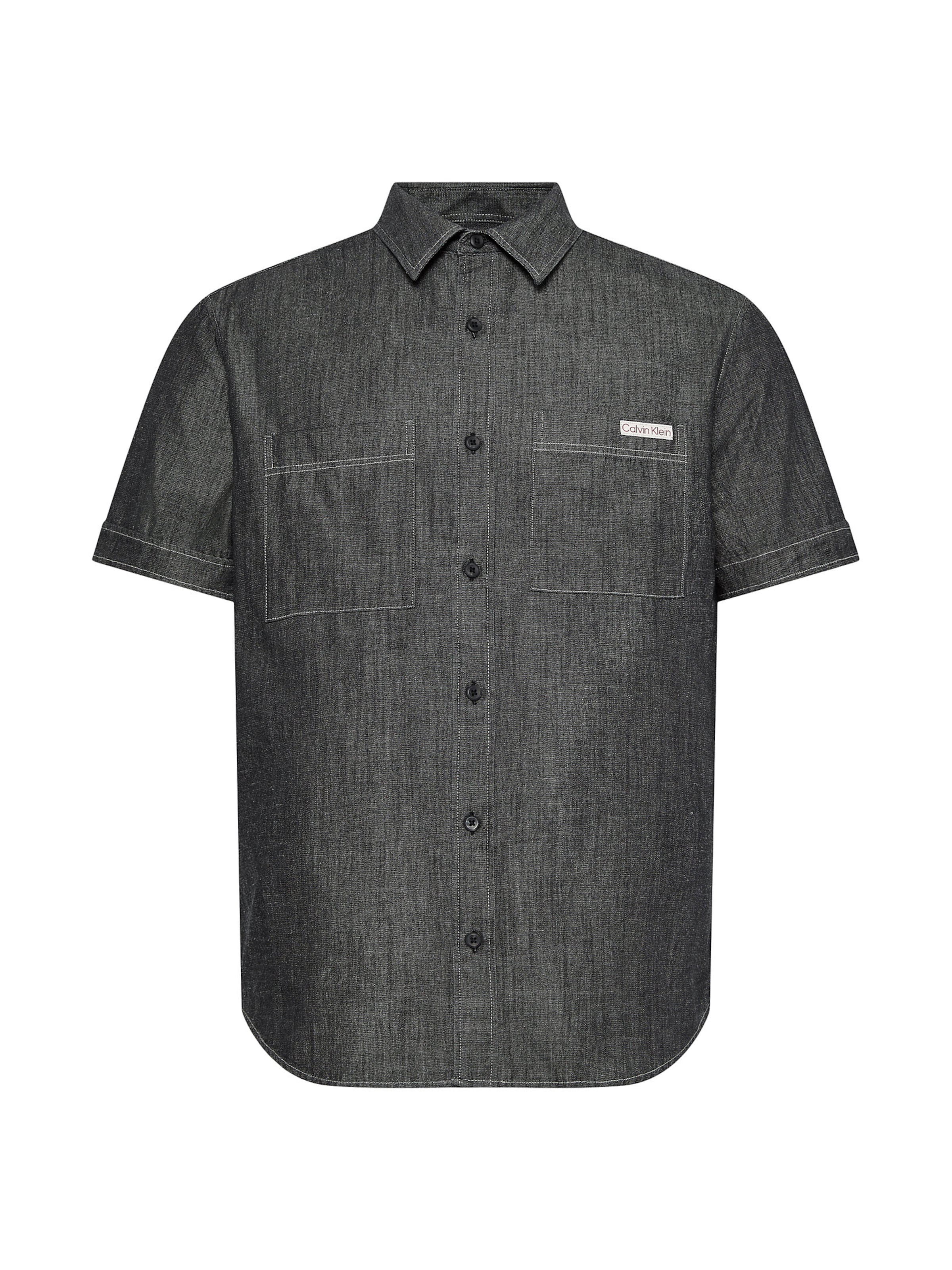 Coupe regular Chemise Calvin Klein Jeans en noir : devant