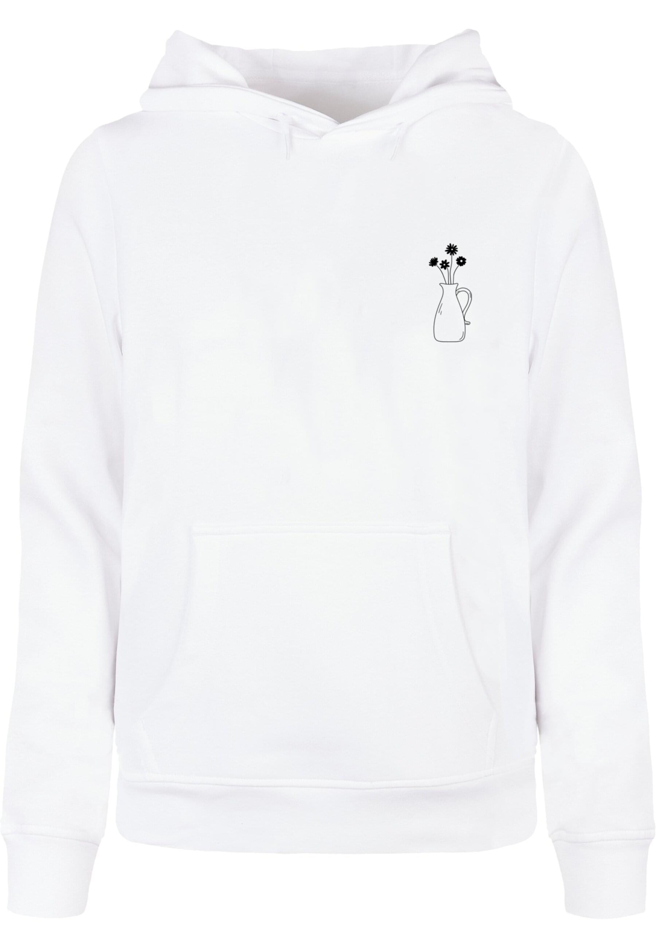 Sweat-shirt 'Vase And Flowers' Merchcode en blanc : devant