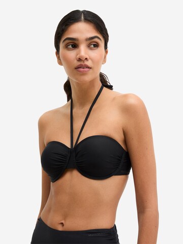 Bandeau Hauts de bikini ' Abstract Floral ' Marc O'Polo en noir : devant