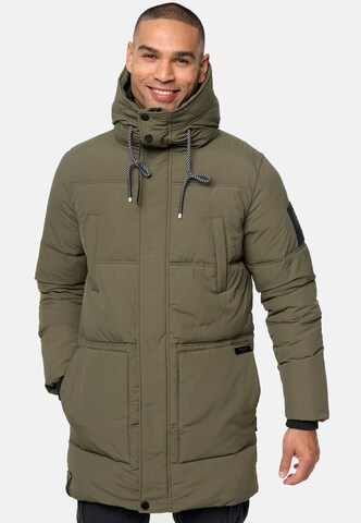 INDICODE JEANS Winter Parka ' Mylo ' in Green: front