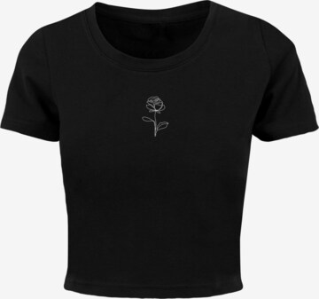Maglietta 'Rose' di Merchcode in nero: frontale