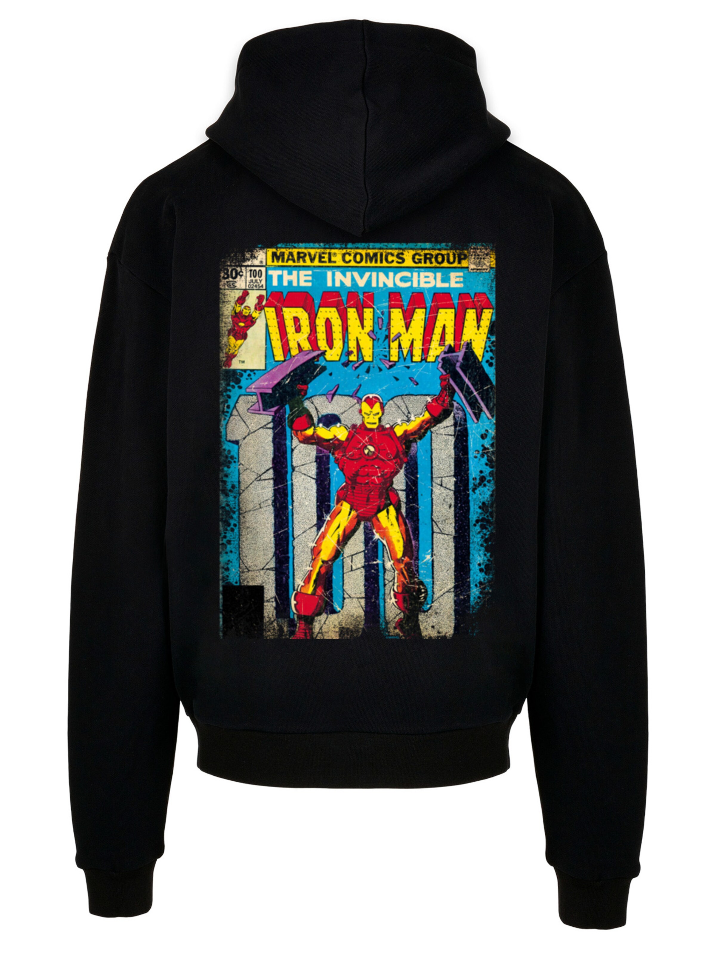 Sweat-shirt 'Marvel Iron Man' F4NT4STIC en noir : devant