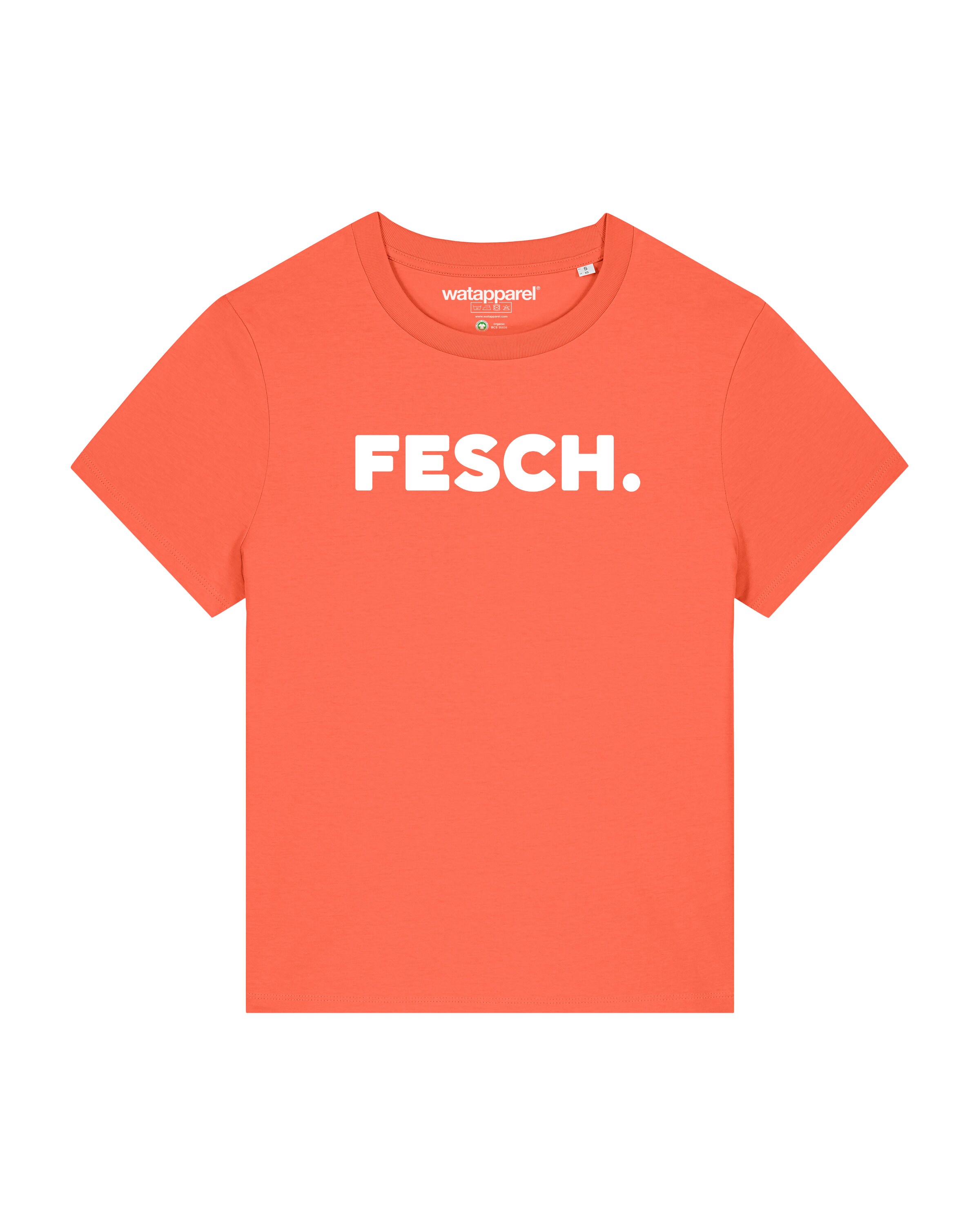 Maglietta ' Fesch ' di Watapparel in arancione: frontale