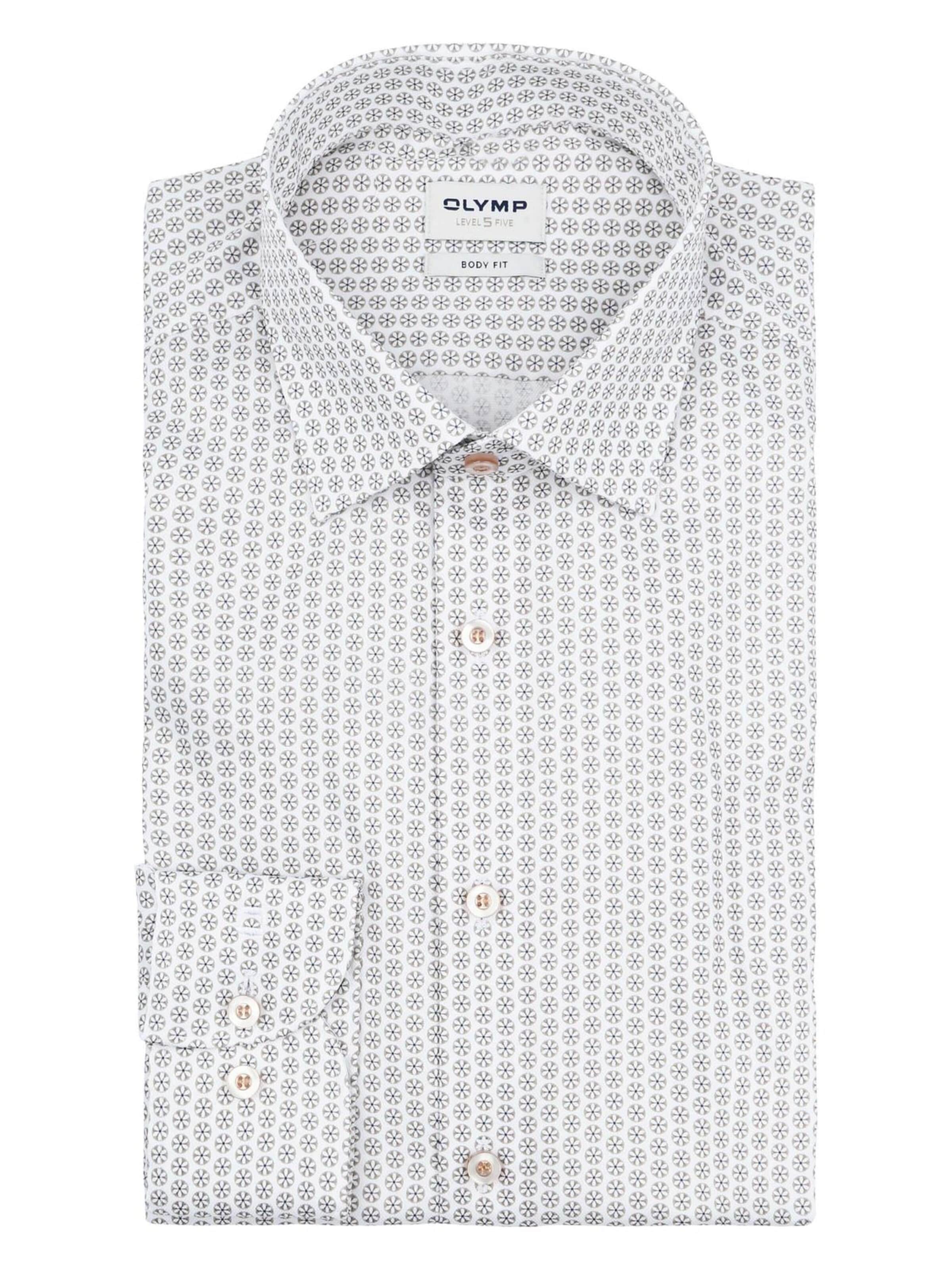 Coupe slim Chemise 'Level 5' OLYMP en beige : devant