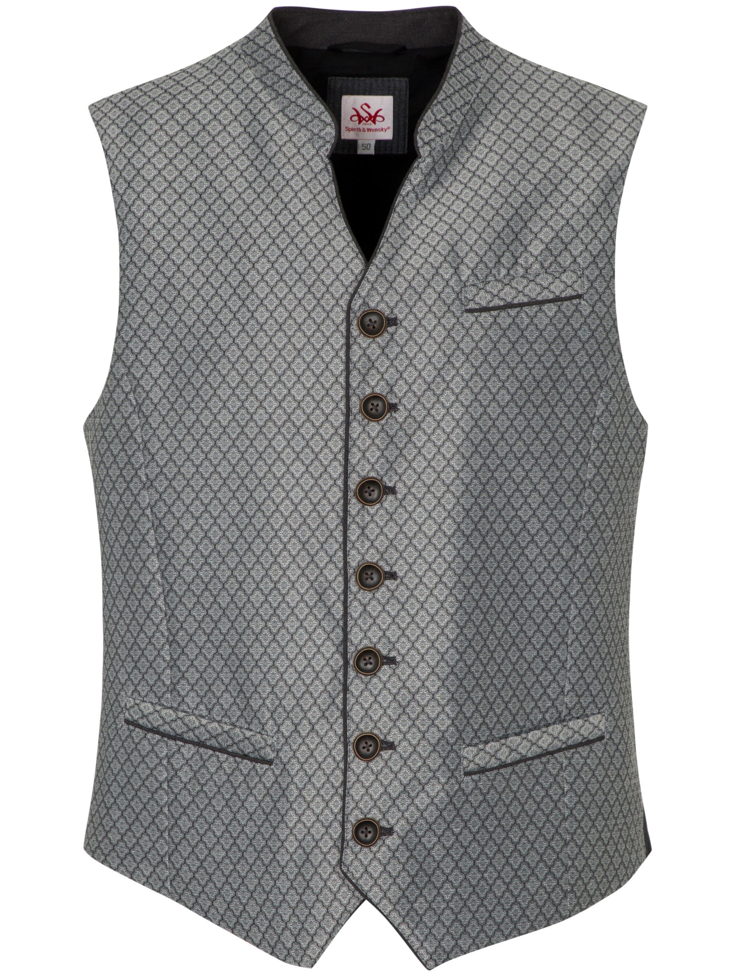 SPIETH & WENSKY Trachtenweste  'Ean' in Grau: Vorderseite