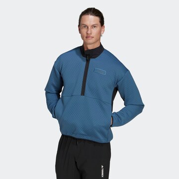 ADIDAS TERREX Athletic Fleece Jacket in Blue: front