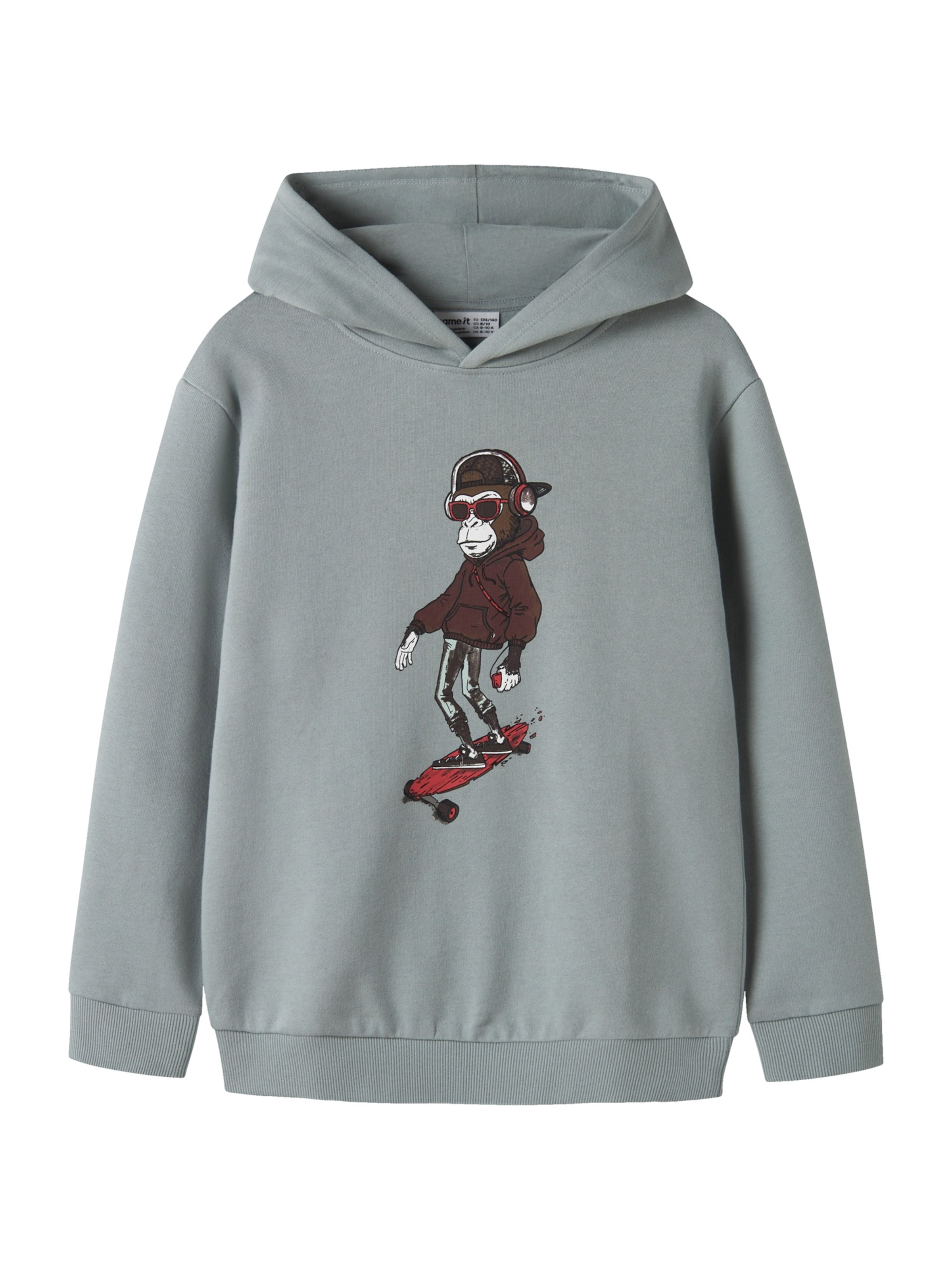 NAME IT Sweatshirt 'NKMRUZ' in Grijs: voorkant