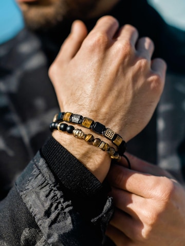 GT Collection - Pulsera 'Flat-Bead' en marrón