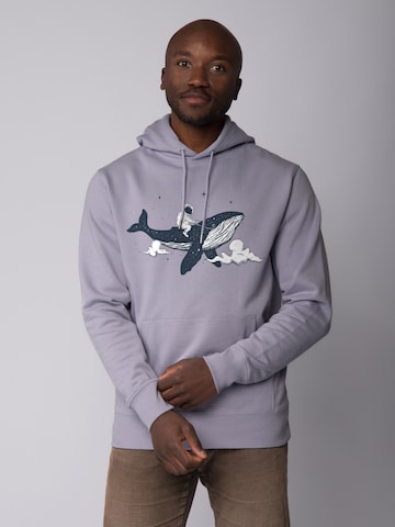 Sweat-shirt 'Spacewhale' Watapparel en violet : devant
