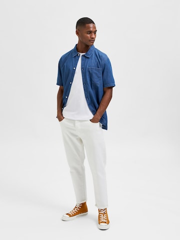 Regular Jean 'Aldu' SELECTED HOMME en blanc