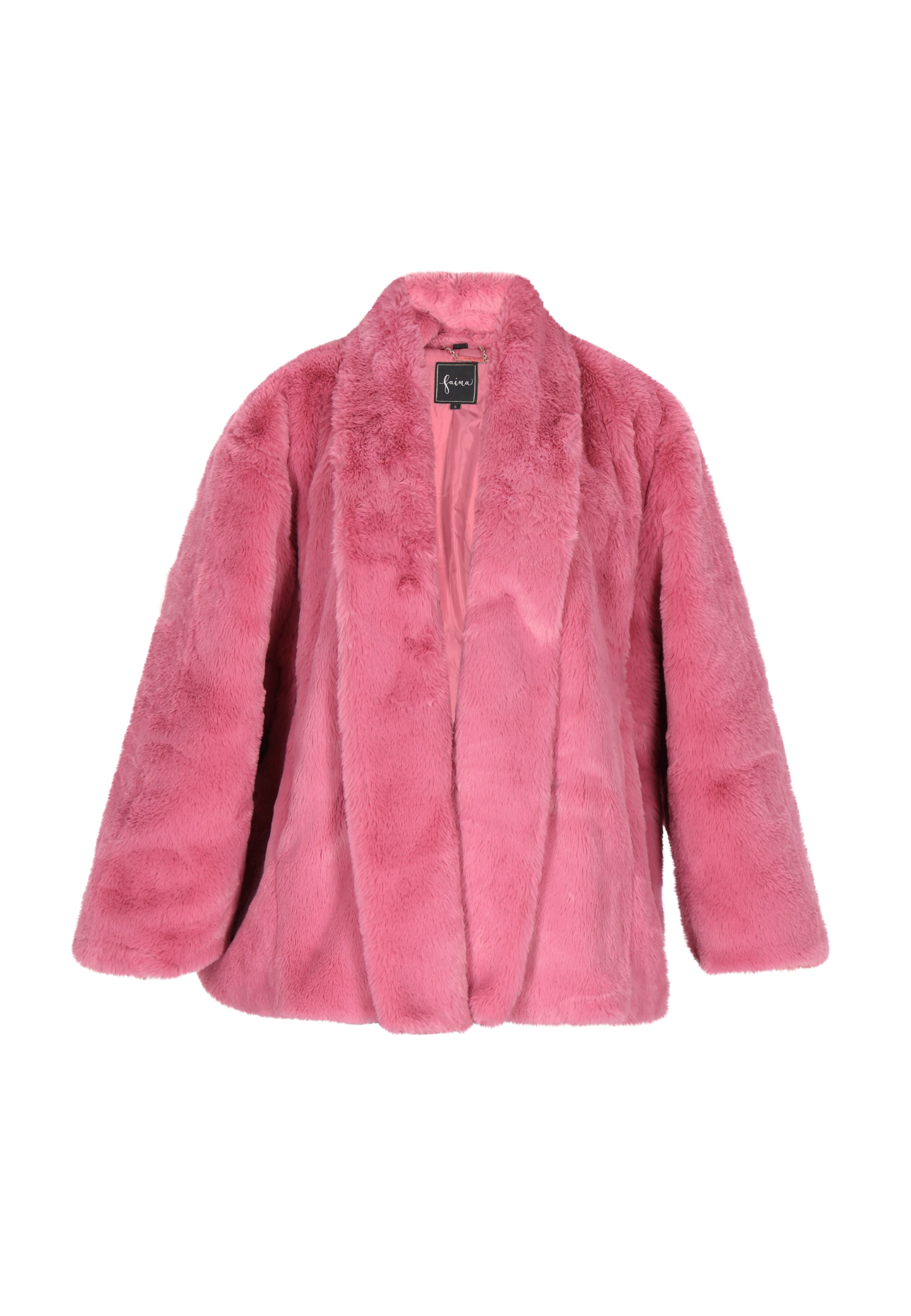 Cappotto invernale di faina in rosa: frontale