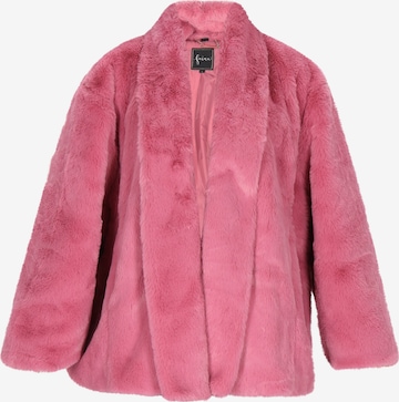Cappotto invernale di faina in rosa: frontale