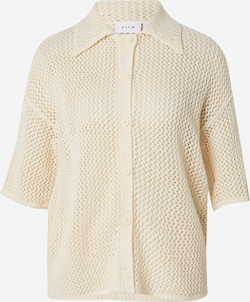 VILA Knit Cardigan 'ZOLA' in Beige: front