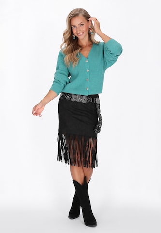 IZIA Gebreid vest 'Boho' in Groen