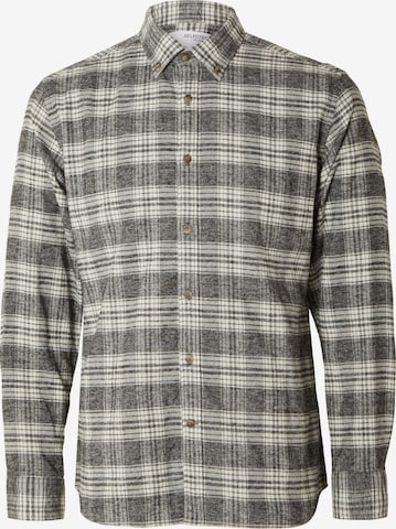 SELECTED HOMME Button Up Shirt in Grey: front