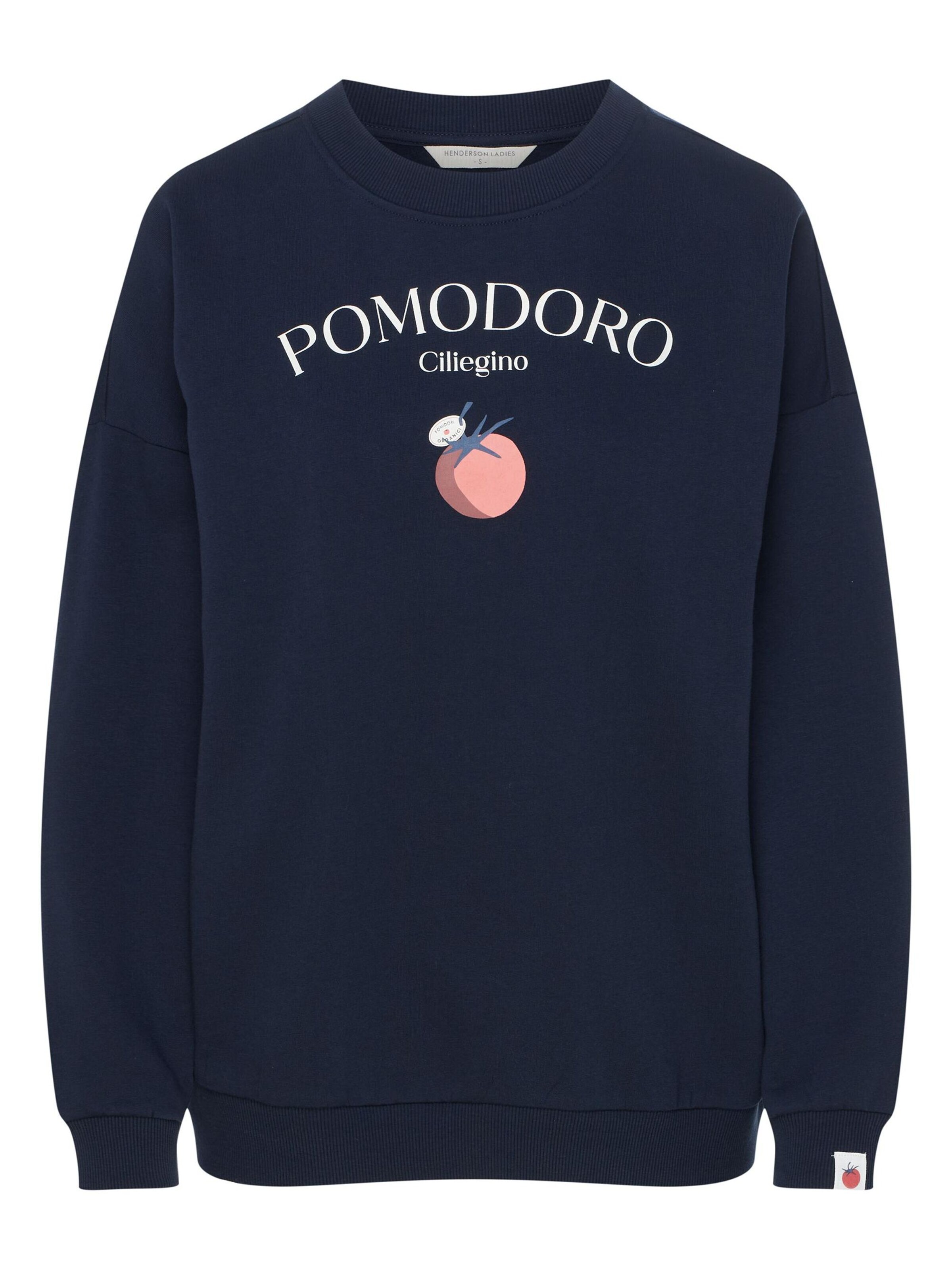 Henderson Sweatshirt 'Sweatshirt Dessie, POMODORO-Schriftzug, mit Print' in Blau: Vorderseite