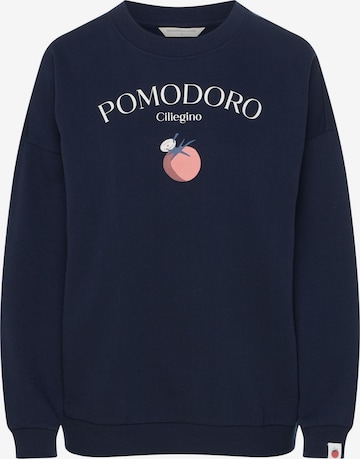 Henderson Sweatshirt 'Sweatshirt Dessie, POMODORO-Schriftzug, mit Print' in Blauw: voorkant
