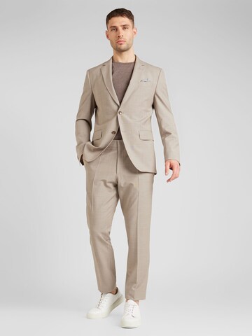 BOSS - Slimfit Traje 'Huge' en beige: frente