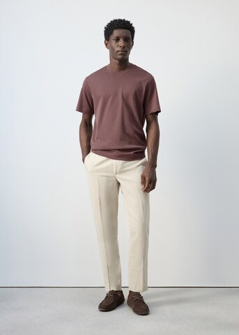 MANGO MAN Slim fit Pleated Pants 'Soren' in Beige