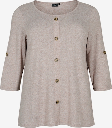 Zizzi - Camisa 'Vlucca' em bege: frente