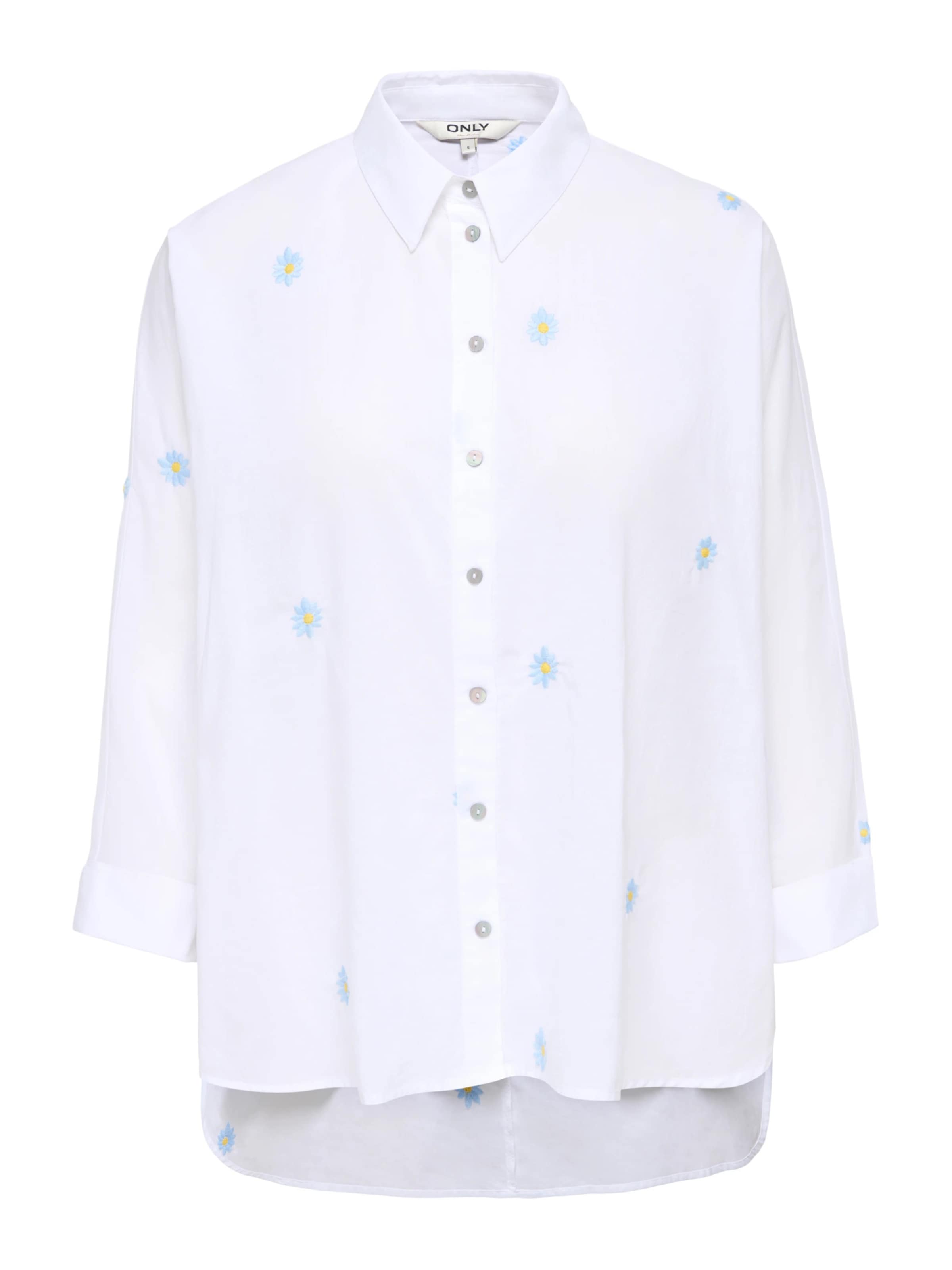 ONLY Bluse 'ONLNEW LINA GRACE' in hellblau / zitrone / weiß, Produktansicht