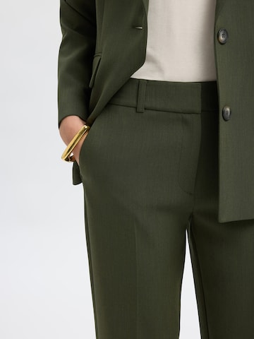SELECTED Regular Trousers with creases 'SLFRITA-RIA' in Green