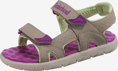 TIMBERLAND Chaussures ouvertes 'PERKINS' en taupe / vert pastel / violet néon, Vue avec produit