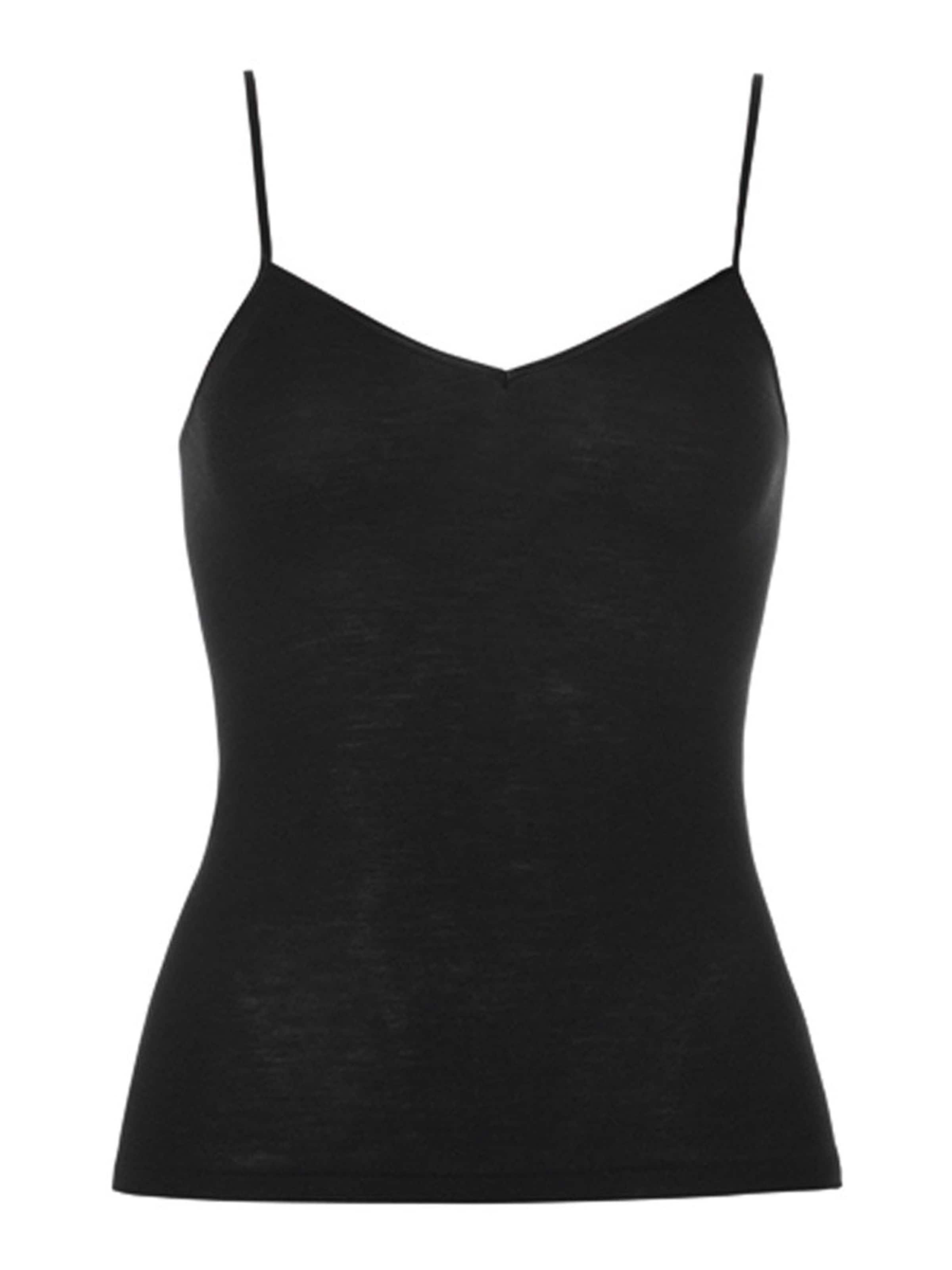 Hanro Top 'Woolen Silk' in Black: front