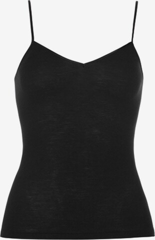 Hanro Top 'Woolen Silk' in Black: front