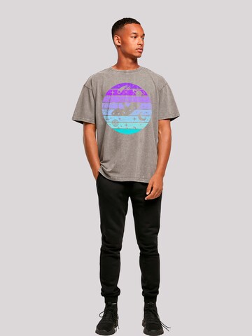 F4NT4STIC Shirt 'Retro Alien Weltraum Sonnenuntergang' in Grey