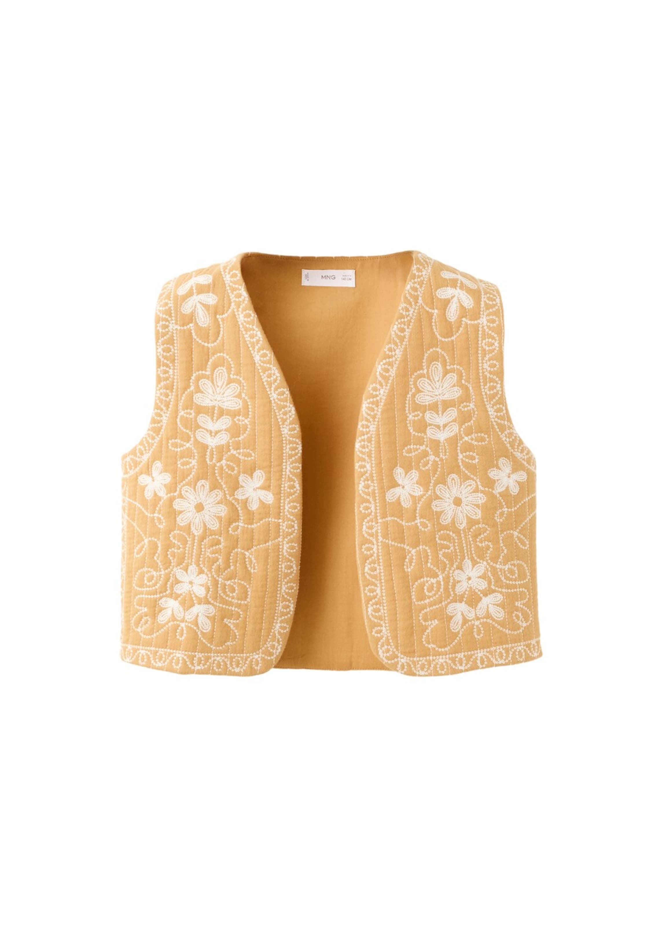 MANGO KIDS Vest 'Flowy' in Brown: front