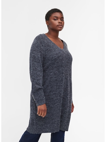 Zizzi Knitted dress 'MVILMAS' in Blue: front