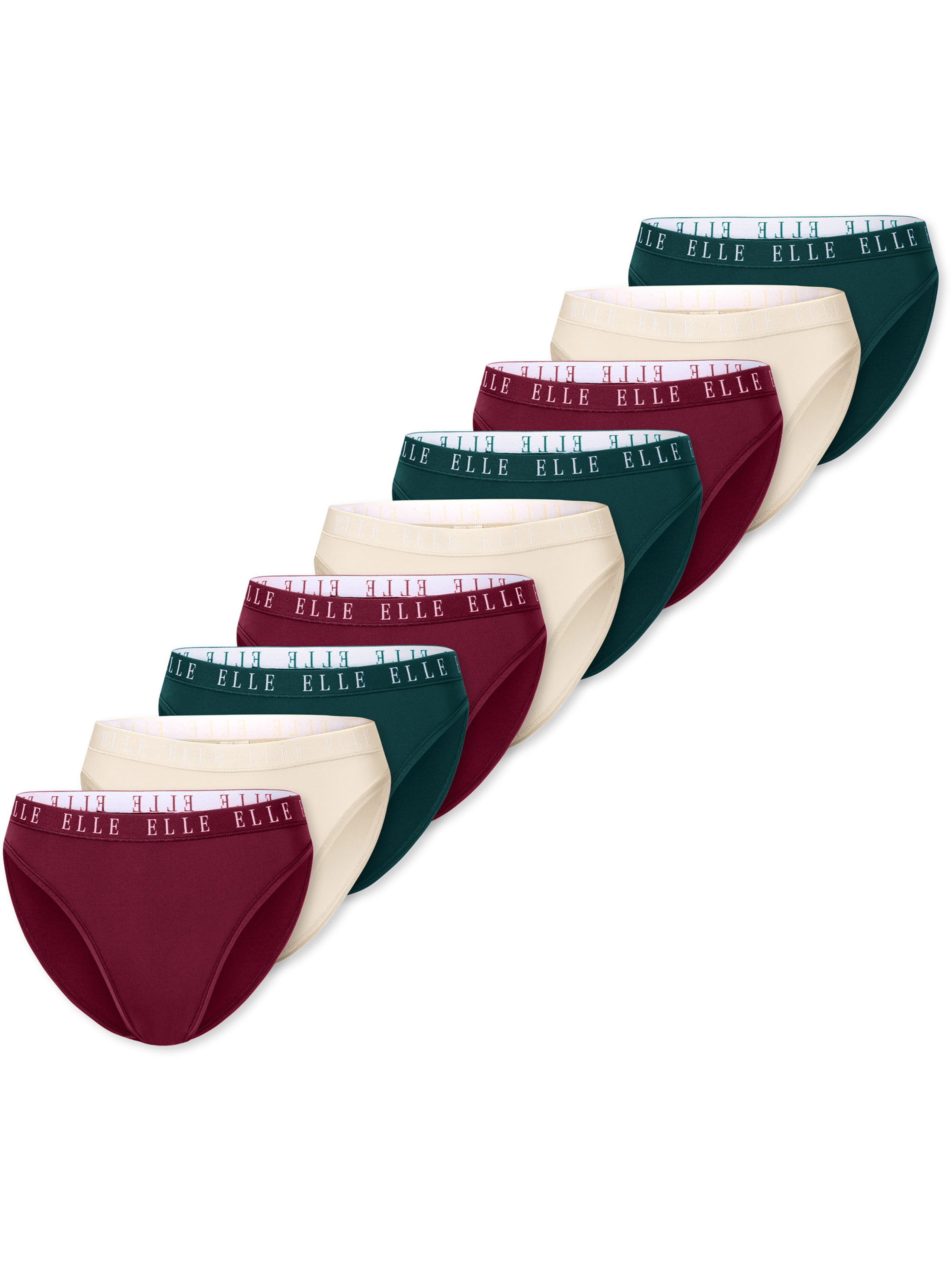 ELLE Slip ' High Leg Logo ' in Green: front