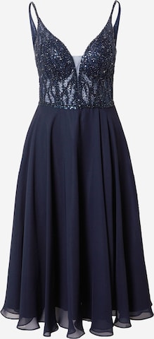 Robe de cocktail SWING en bleu : devant