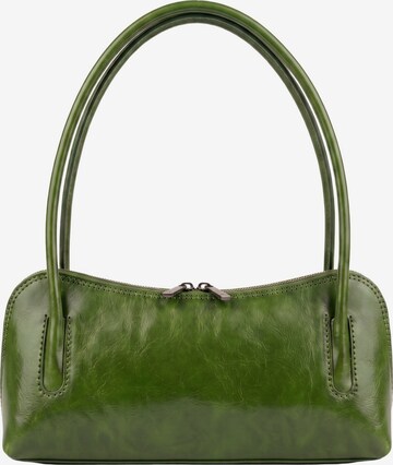 Borsa a spalla 'Borsa a Spalla Donna Pelle Vacchetta I Fratelli - Zip' di I Fratelli in verde: frontale