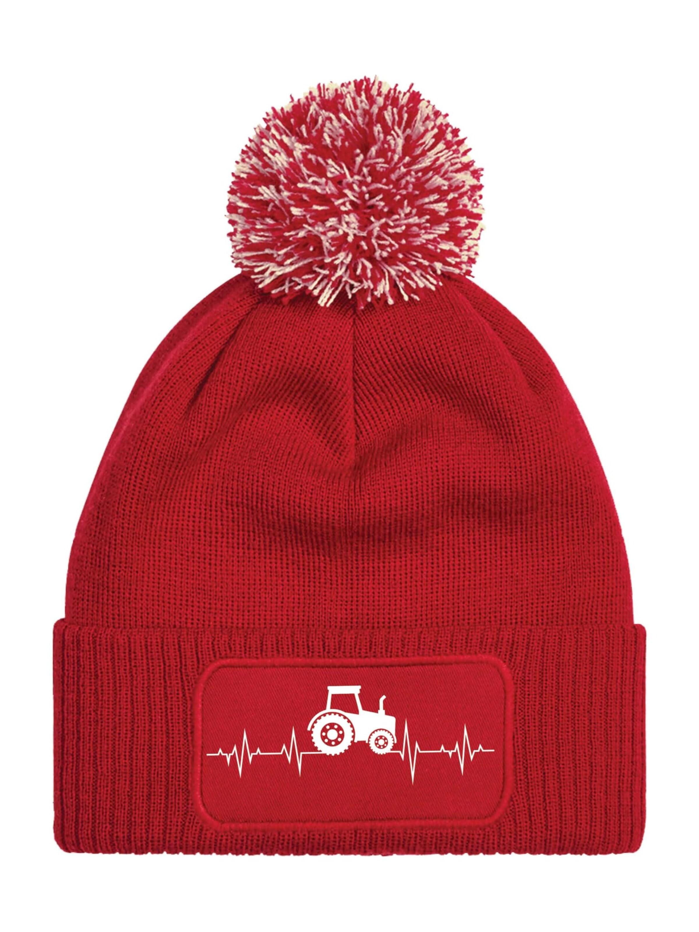 Youth Designz Mütze 'Heartbeat Traktor'‌‌‌‌ in Rot: Vorderseite