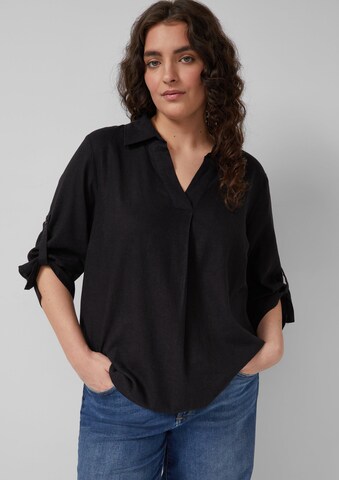 s.Oliver Blouse in Zwart: voorkant
