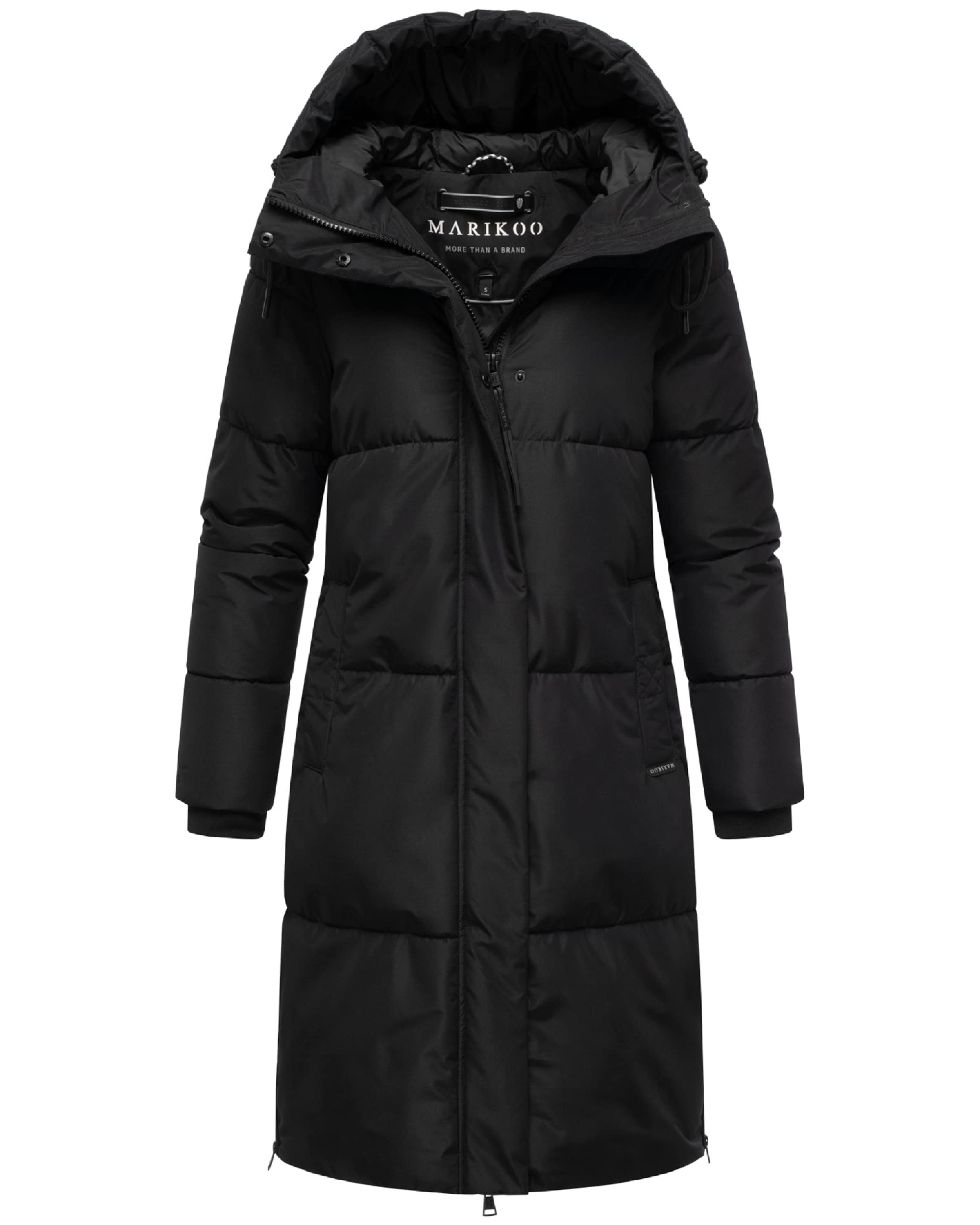 MARIKOO Wintermantel 'Michikoo XVI' in Zwart: voorkant