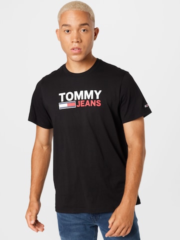 Tommy Jeans Tričko – černá: přední strana