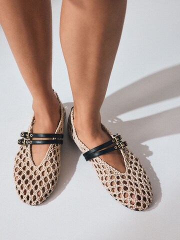 Next Ballet Flats with Strap 'Forever Comfort' in Beige