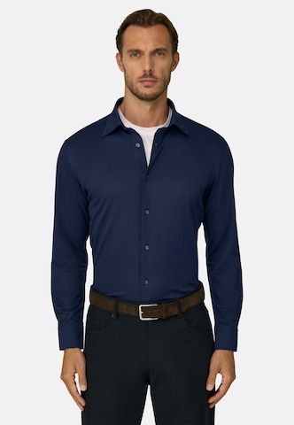 Coupe regular Chemise Boggi Milano en bleu : devant