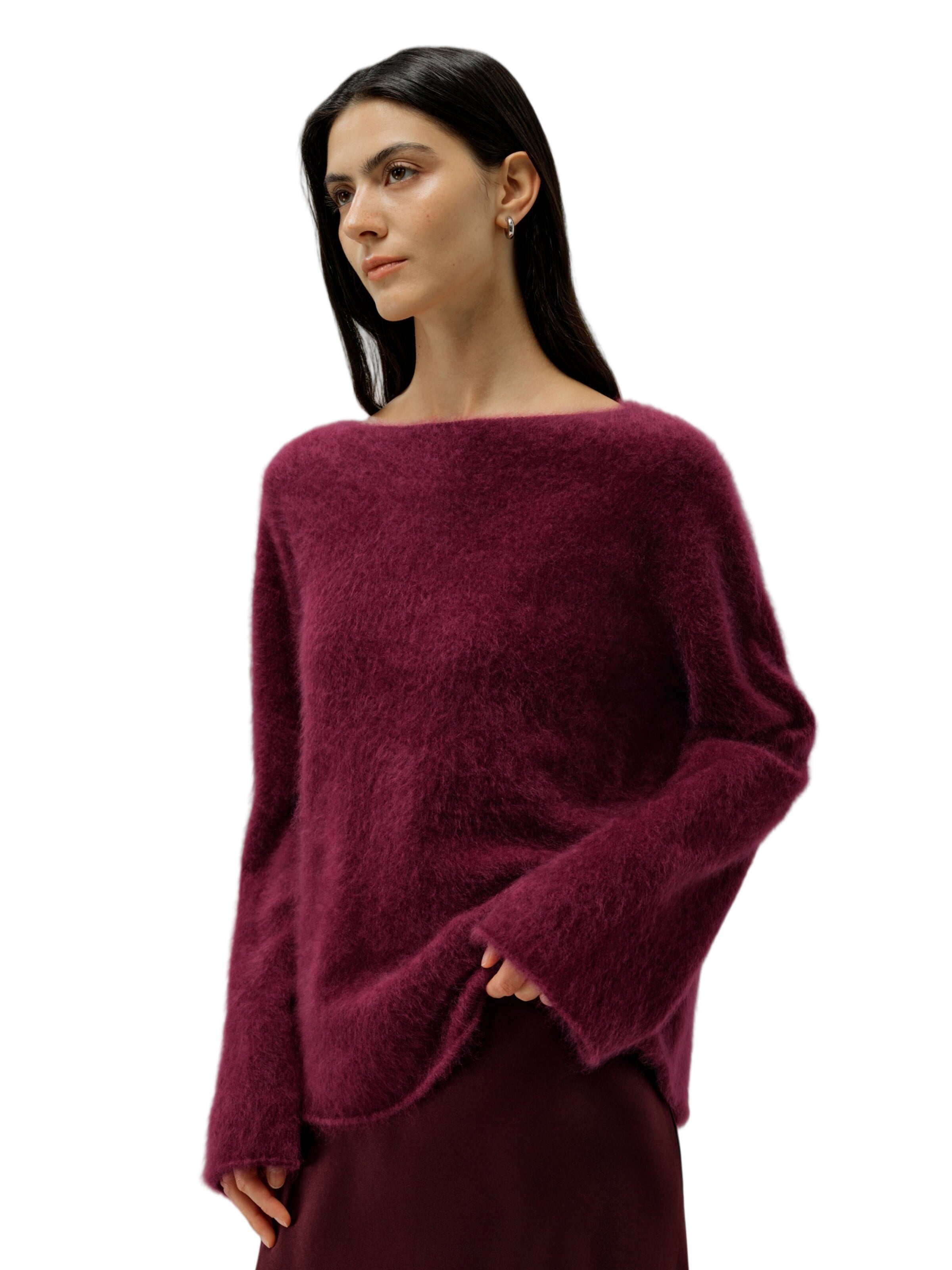 Lilysilk Pullover 'Bootneck-Pullover aus gebürstetem Kaschmir'‌‌‌‌‌‌ in Rot
