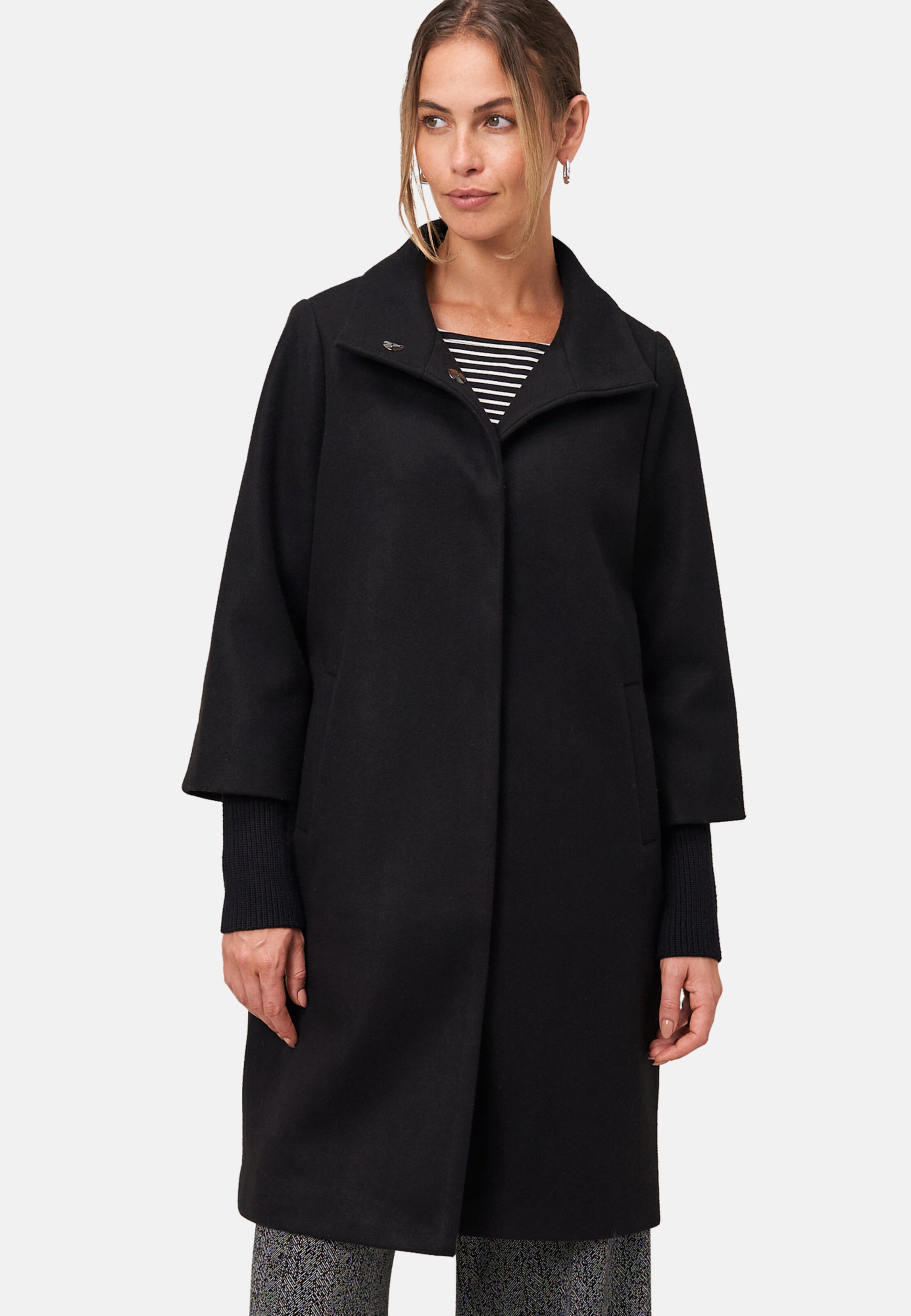 Jacke Zero Mantel Grau Zero Mantel Wolloptik Mit Stehkragen In