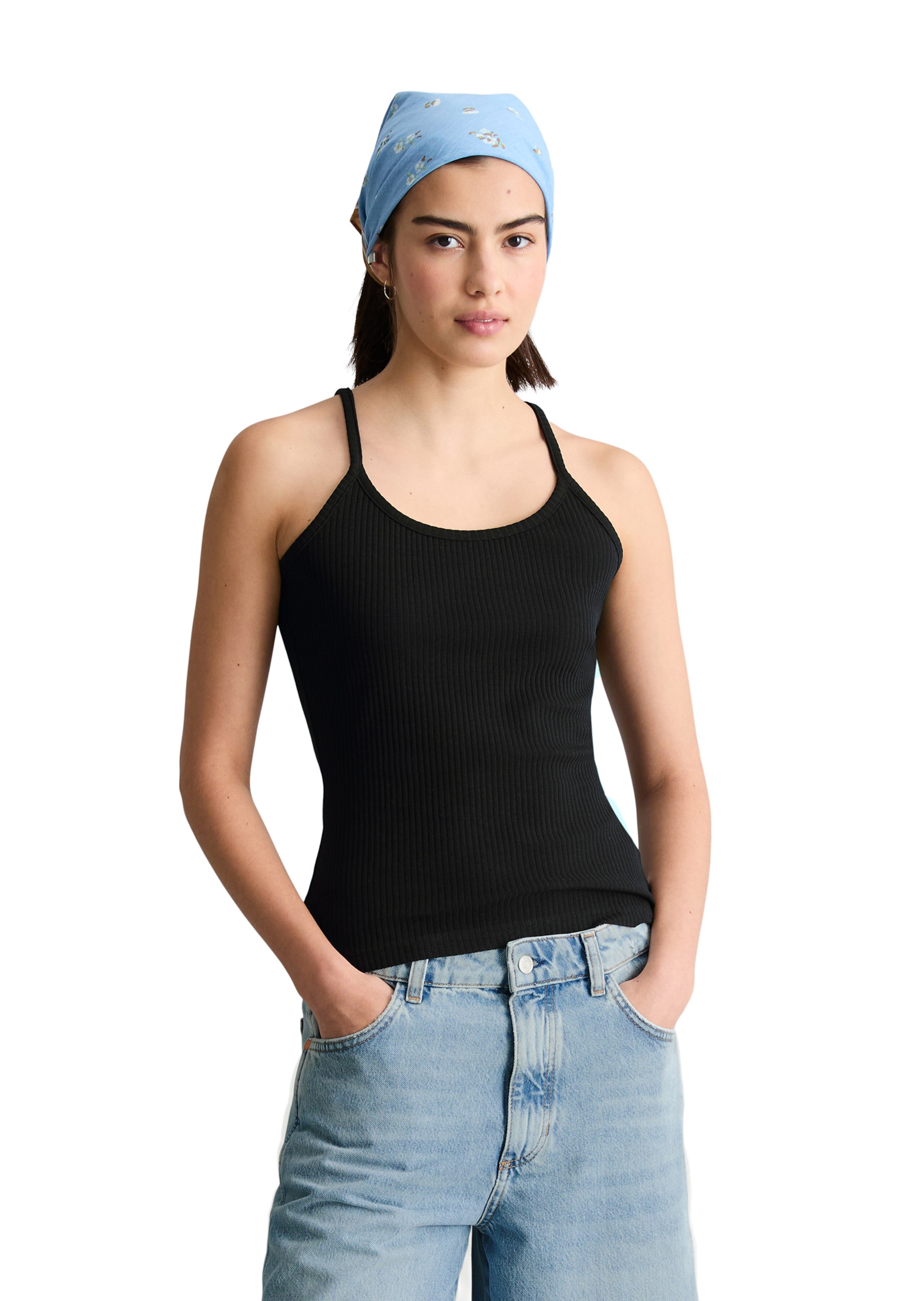 Marc O'Polo DENIM Top in Zwart: voorkant