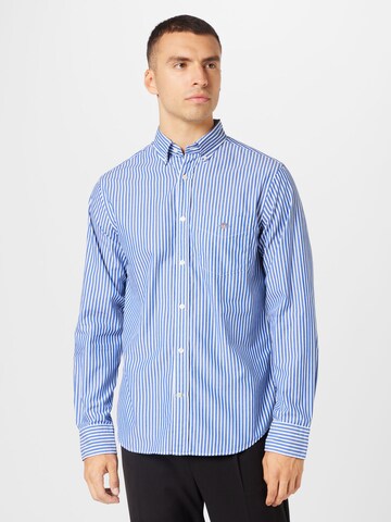 GANT Regular fit Zakelijk overhemd in Blauw: voorkant