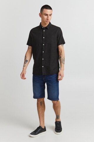 !Solid Slim fit Button Up Shirt 'Allan' in Black